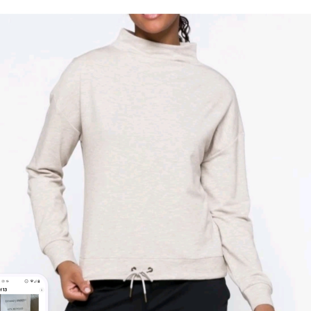 MPG Sport Kia Funnel Neck Kanga Pullover Lg Women's Beige